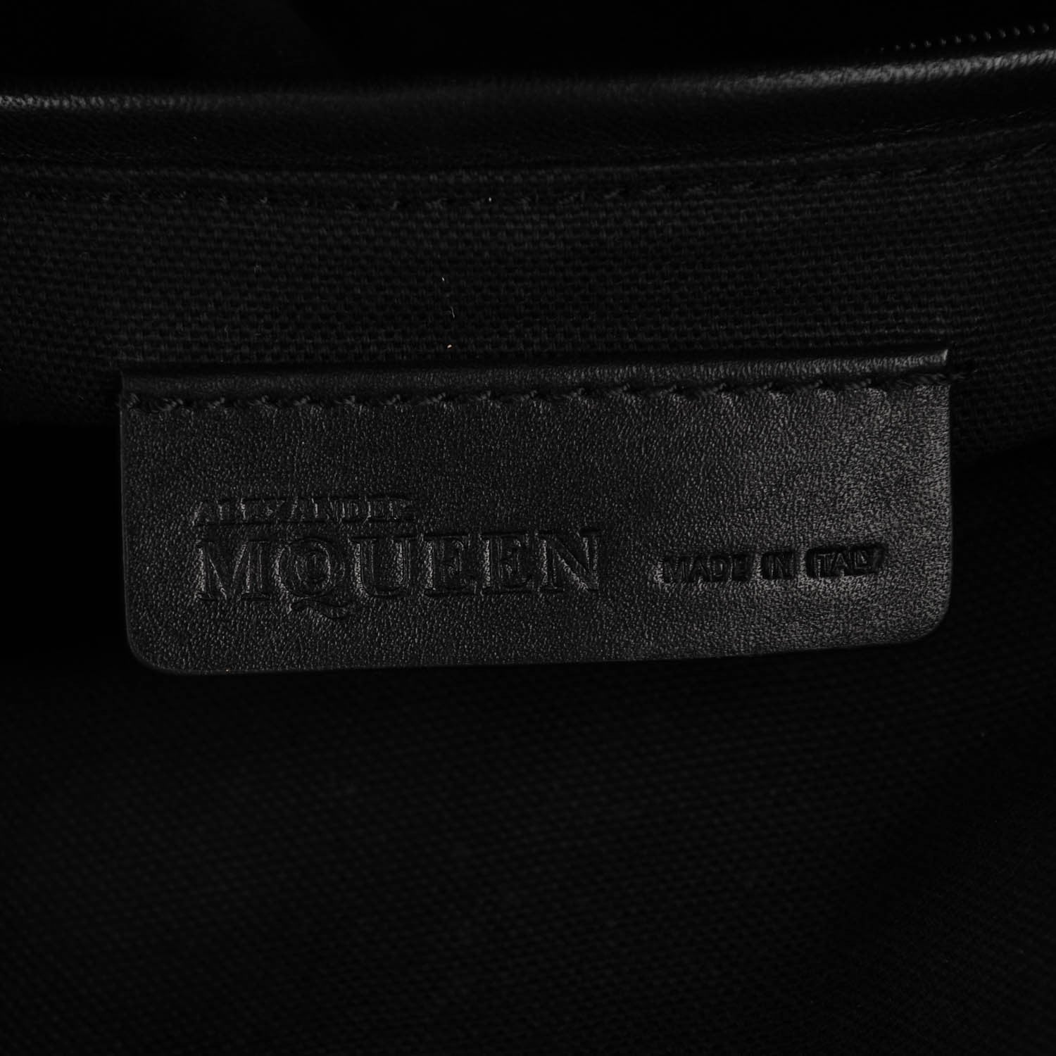 Alexander McQueen Calfskin Studded Padlock Skull Clutch Black 6 of 7