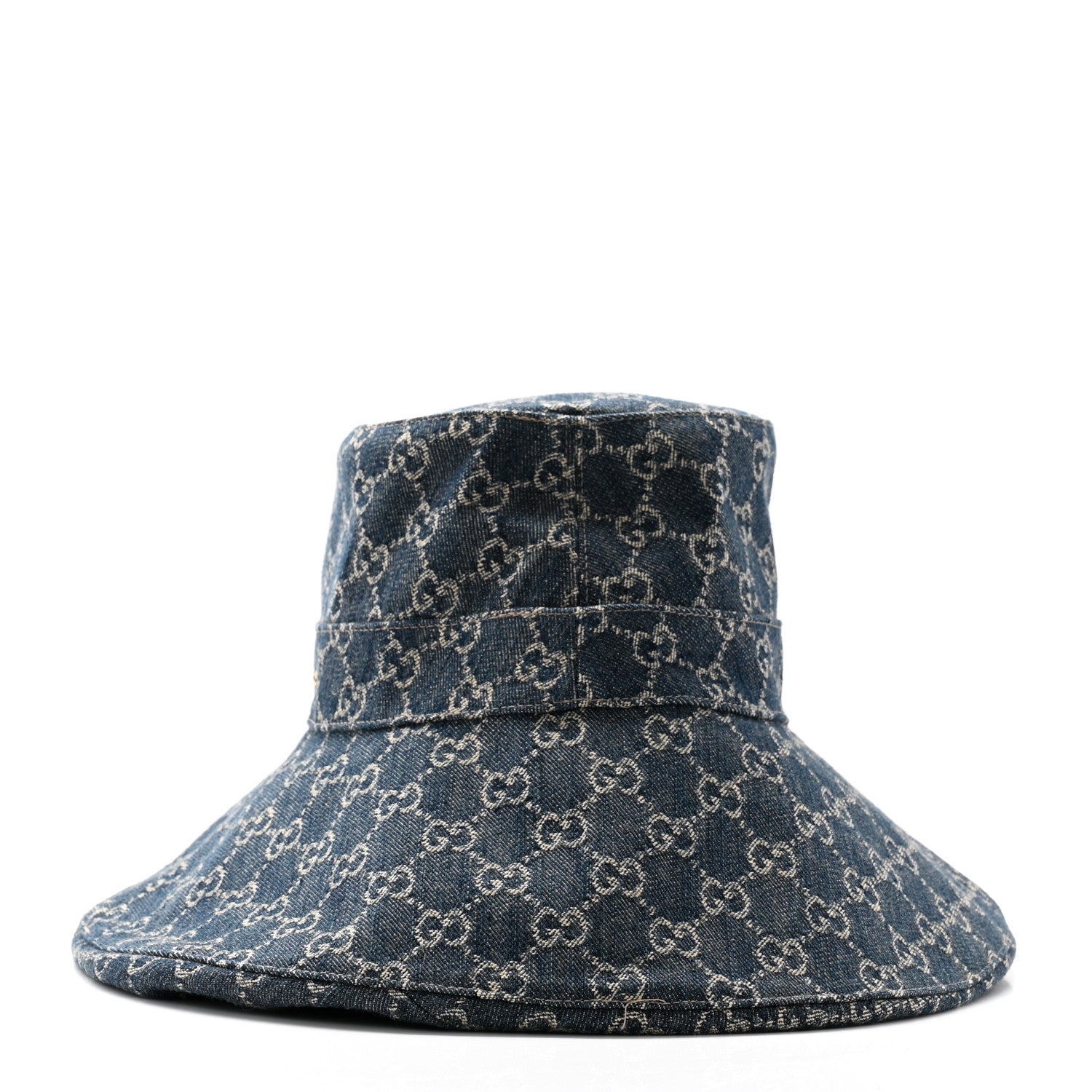 Gucci Denim GG Monogram Brim Hat M Blue Ivory 6 of 9