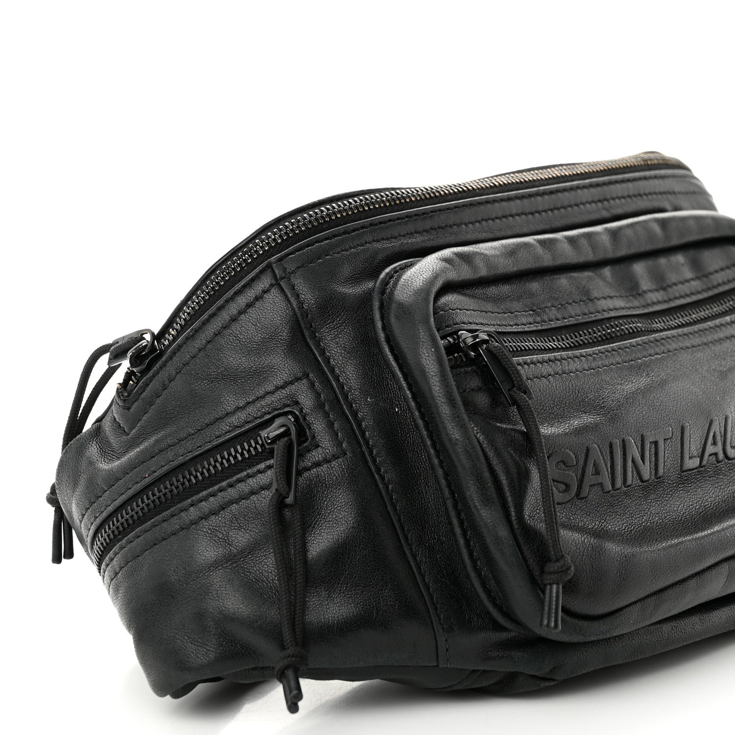 Lambskin Logo Ripstop Body Belt Bag Black