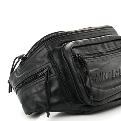 Saint Laurent Lambskin Logo Ripstop Body Belt Bag Black 8 of 12