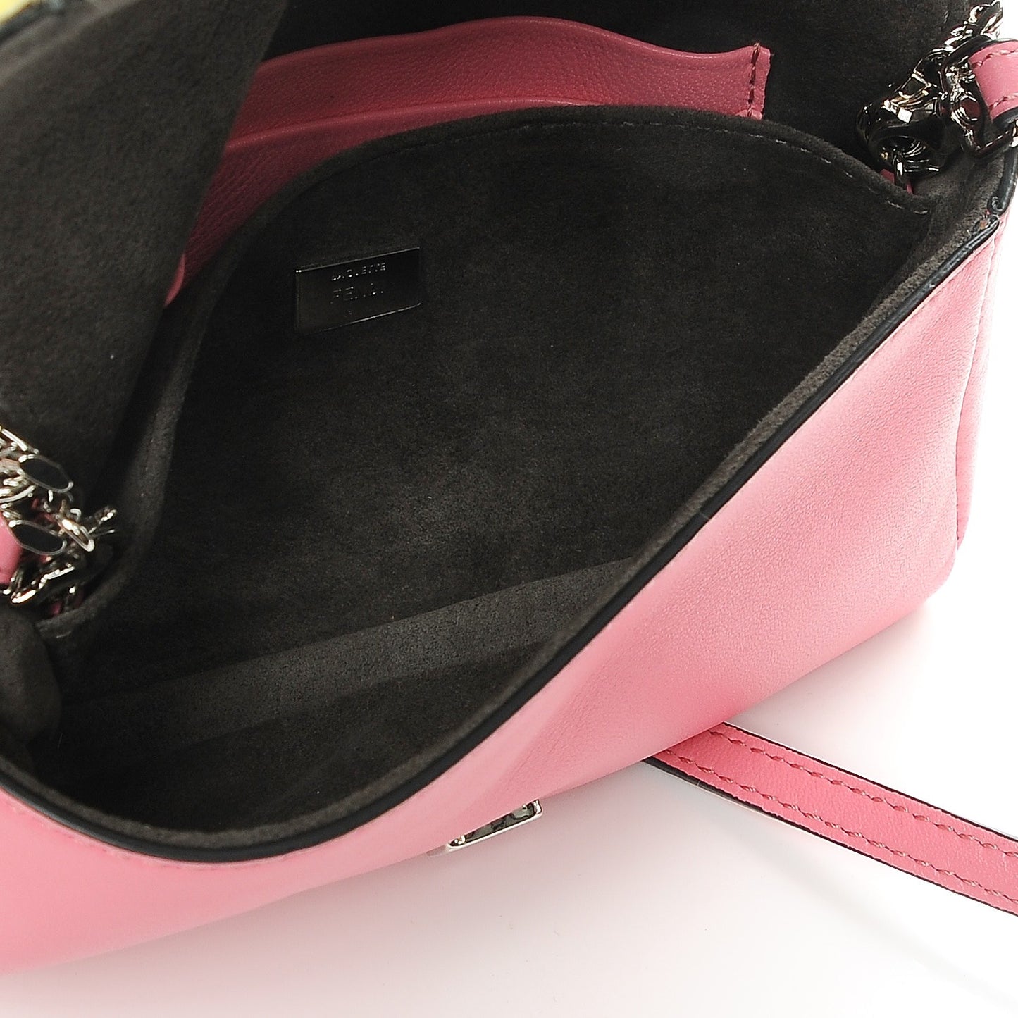 Nappa Rabbit Fox Fur Micro Buggie Baguette Rosa Fluo Multicolor