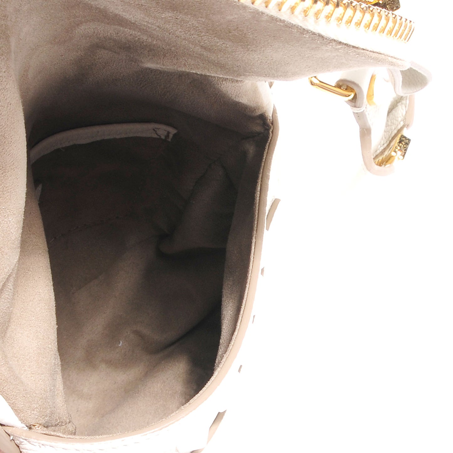 Pebbled Calfskin Studded Mini Jennifer Crossbody White
