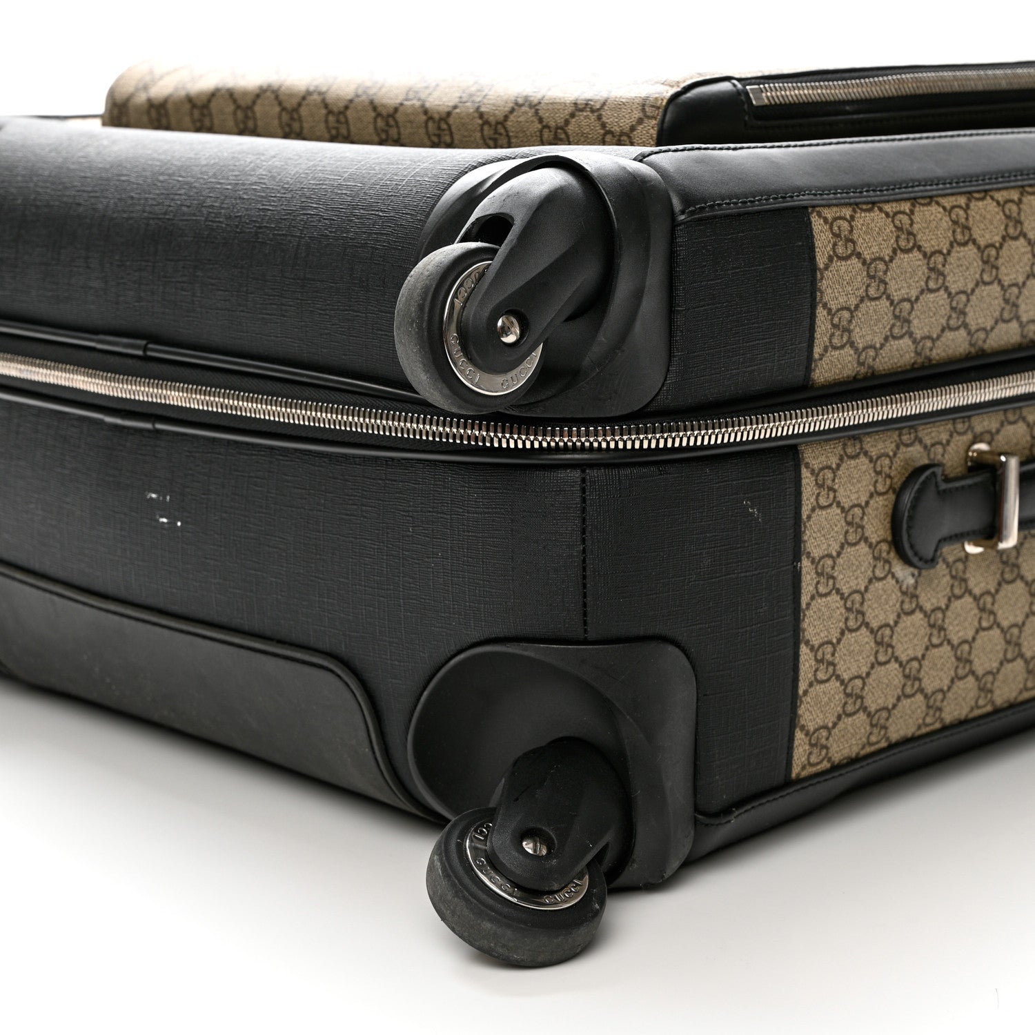 Gucci GG Supreme Monogram Four Wheel Suitcase Black 12 of 12