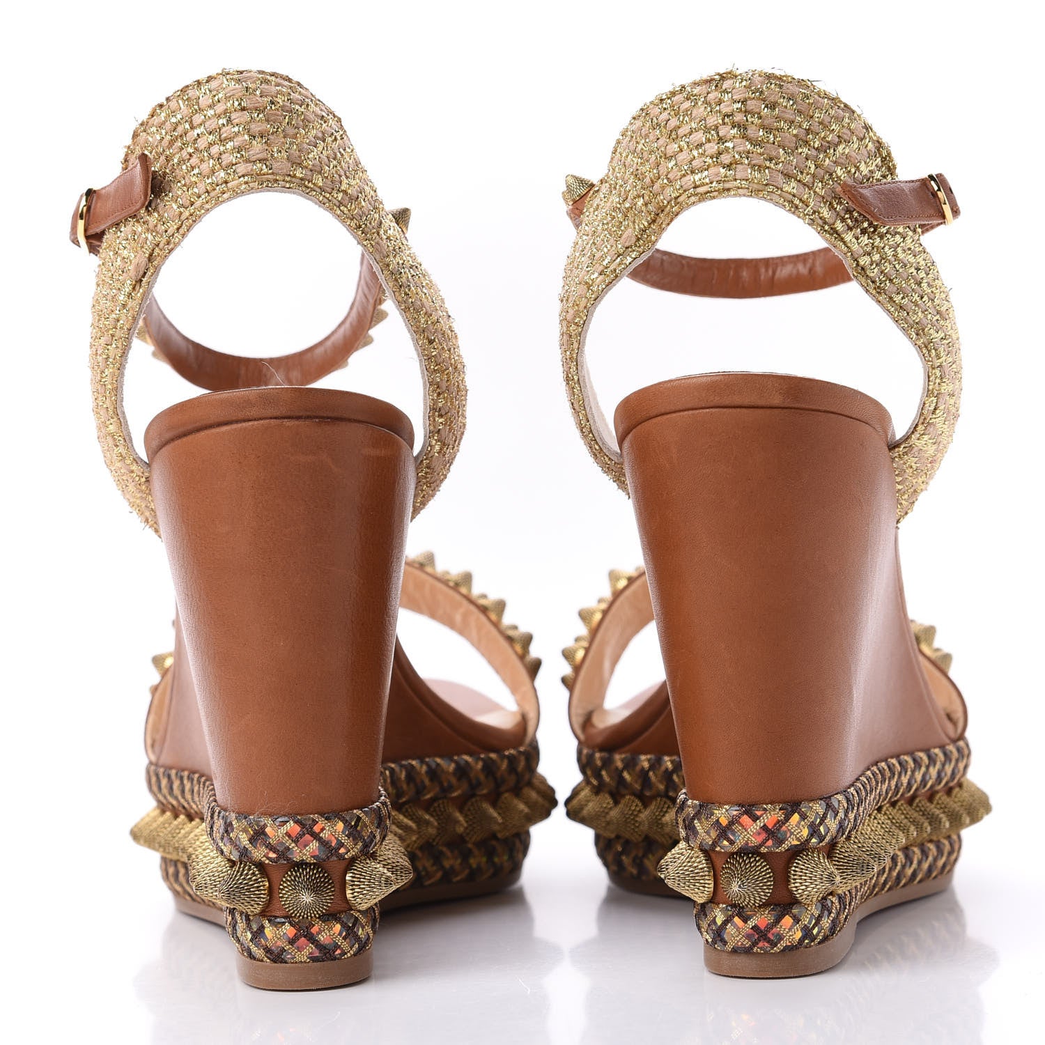 Christian Louboutin Calfskin Cordorella 110 Wedge Sandals 41 Version Cuoio 7 of 12