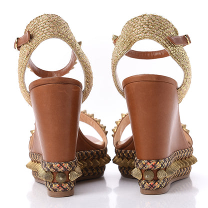 Christian Louboutin Calfskin Cordorella 110 Wedge Sandals 41 Version Cuoio 7 of 12