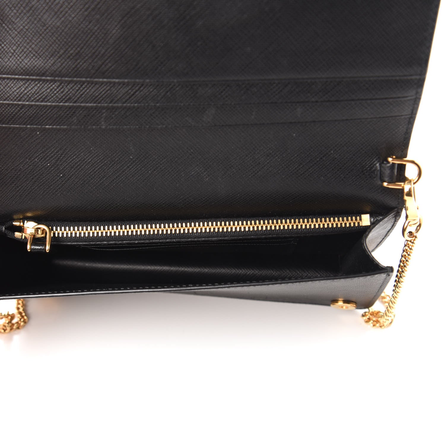 Prada Saffiano Metal Oro Mini Bag Black 5 of 10
