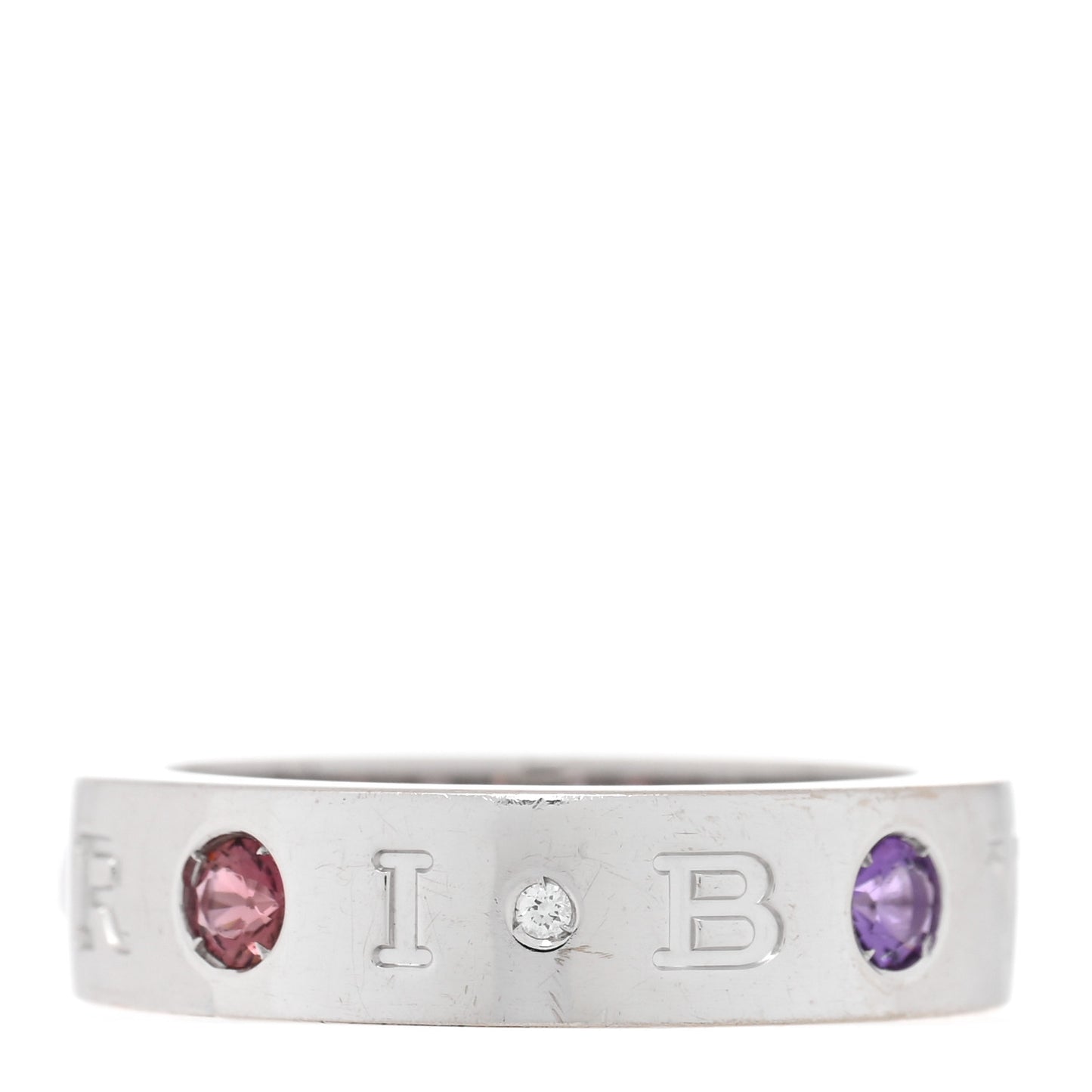 18K White Gold Diamond Pink Tourmaline Amethyst Roman Sorbets Ring 52 6