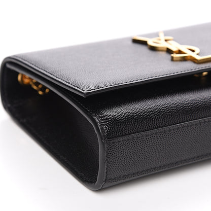 Saint Laurent Grain De Poudre Small Monogram Kate Satchel Black 7 of 9