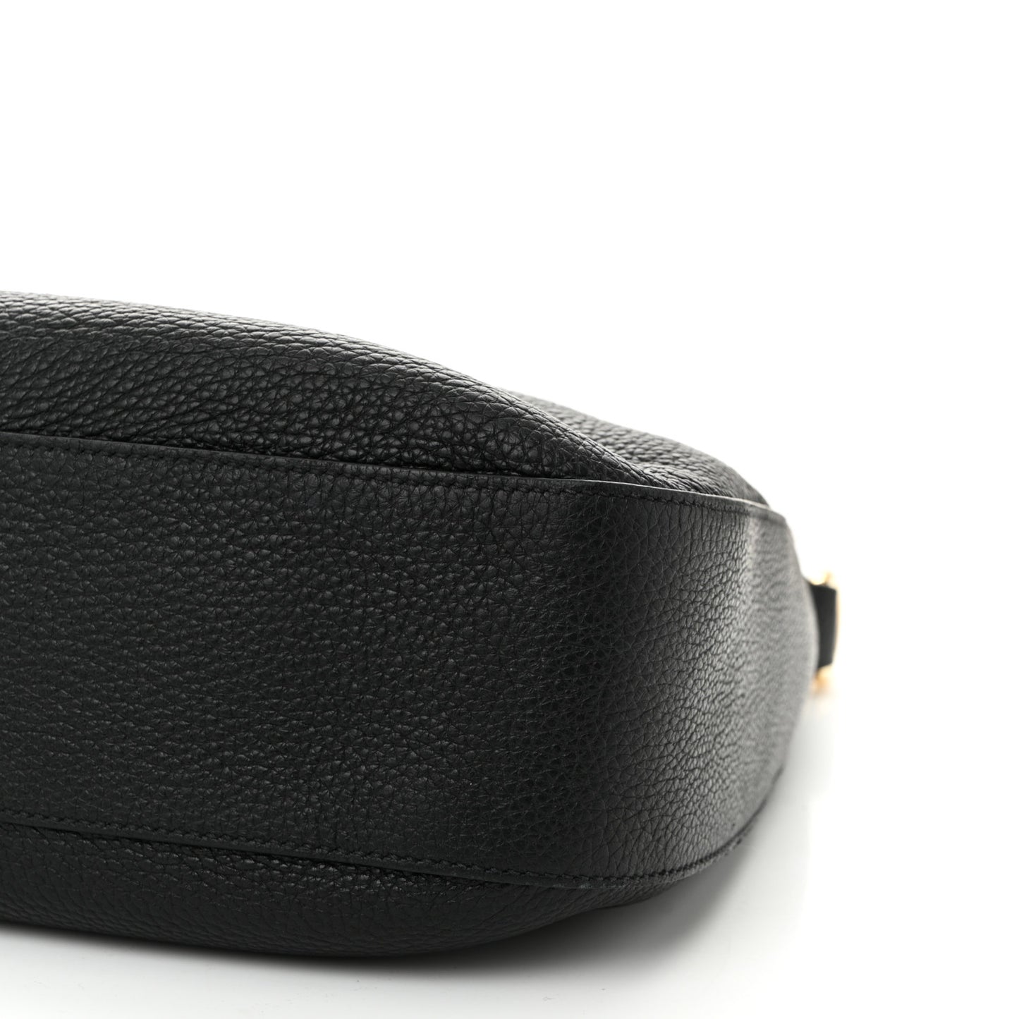 Vitello Daino Soft Zippered Messenger Hobo Black