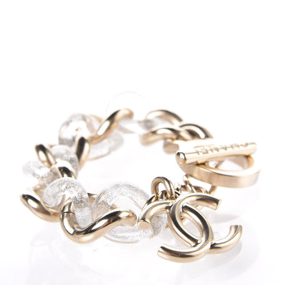 Chanel Glitter Resin CC Chain Bracelet Gold 1 of 4
