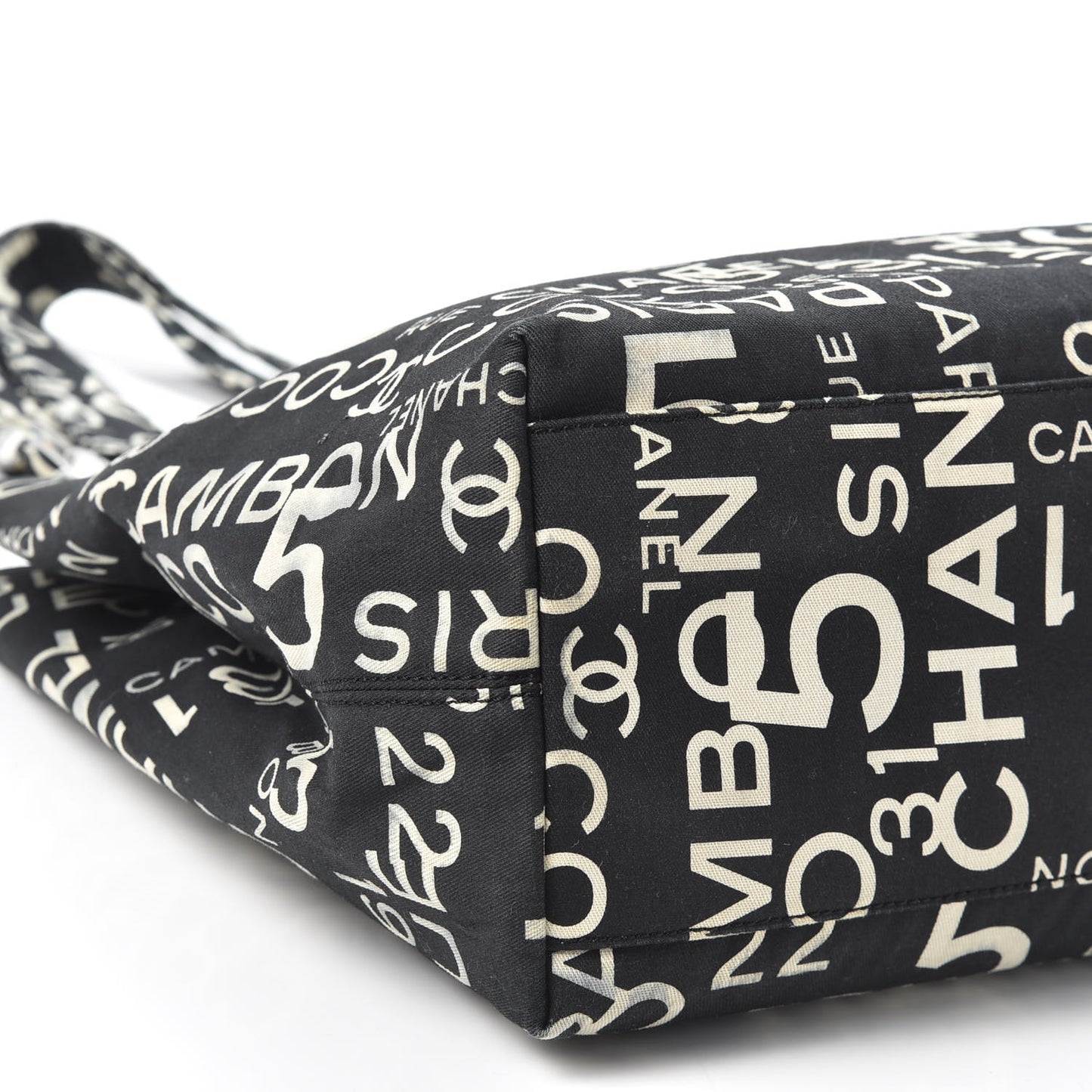 Canvas 31 Rue Cambon Beach Tote Black