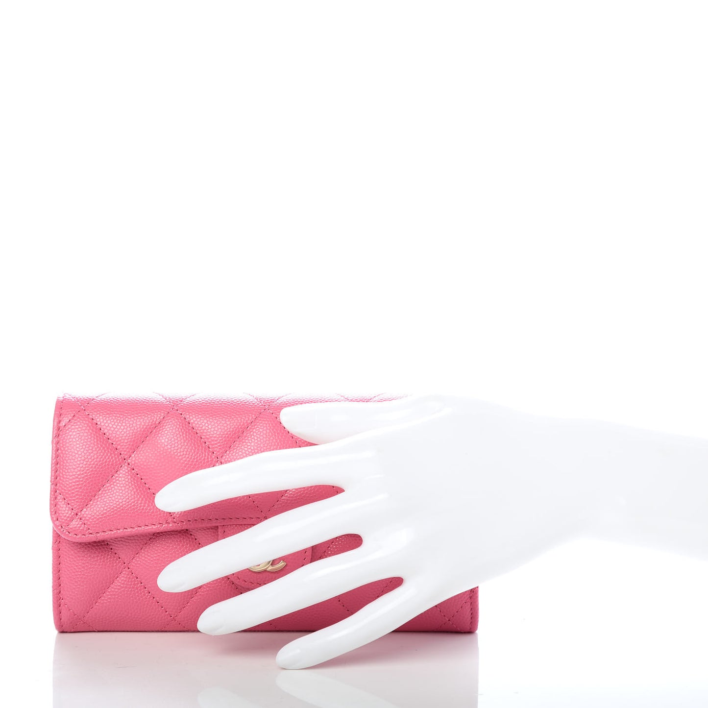 Caviar Quilted Medium Flap Wallet Pink