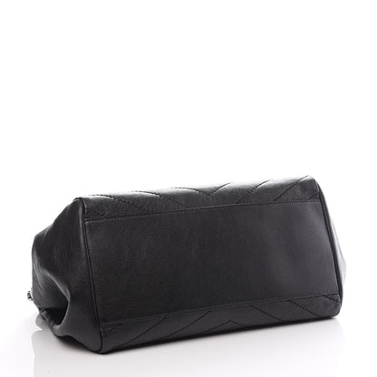 Saint Laurent Vintage Lambskin Chevron Monogram Medium Nolita Black 3 of 9