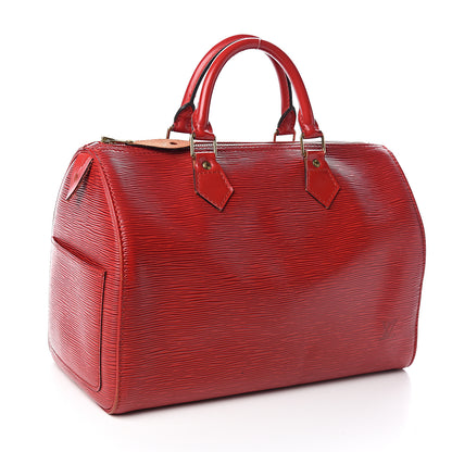 Louis Vuitton Epi Speedy 30 Castillan Red 2 of 10