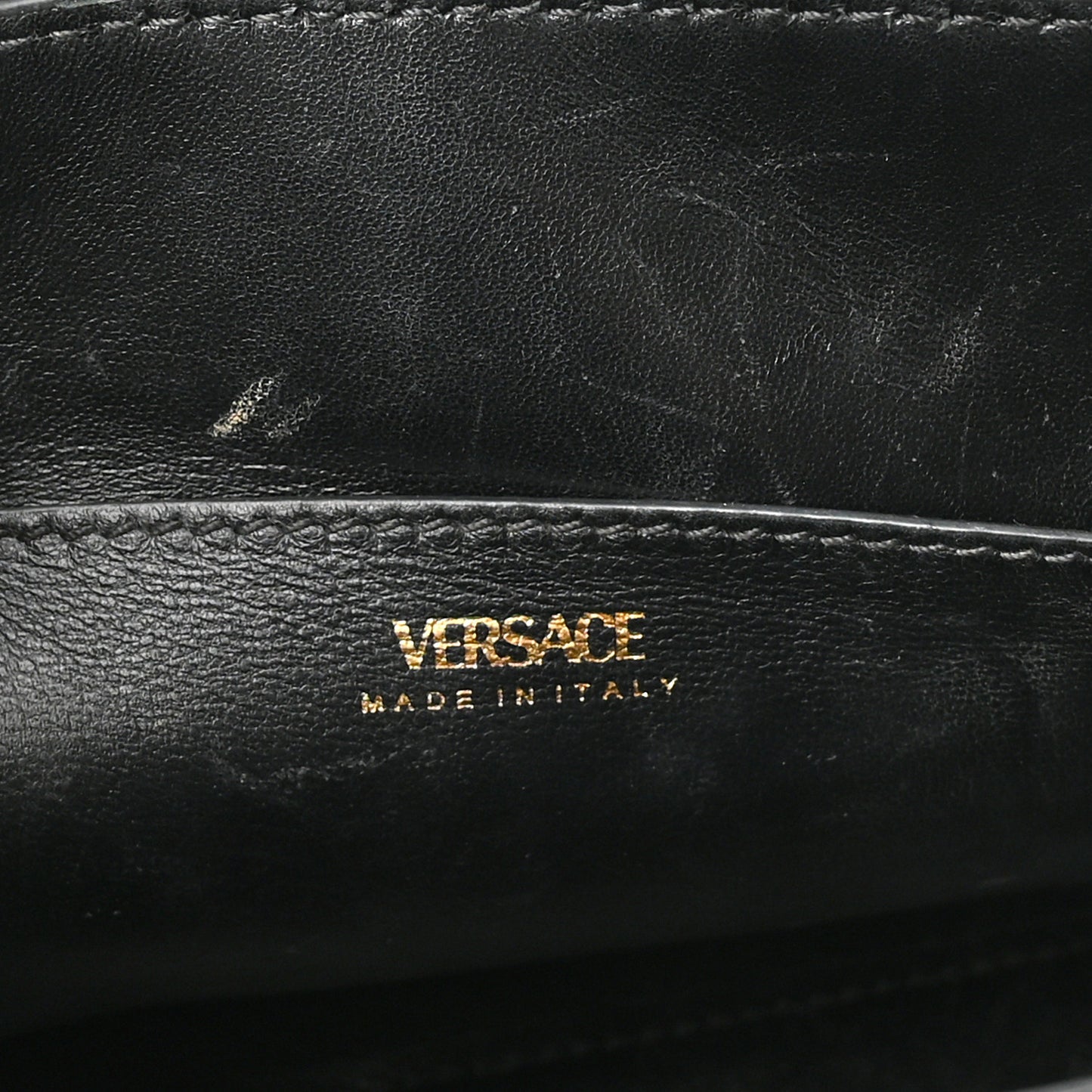 Grained Calfskin Small La Medusa Top Handle Bag Black