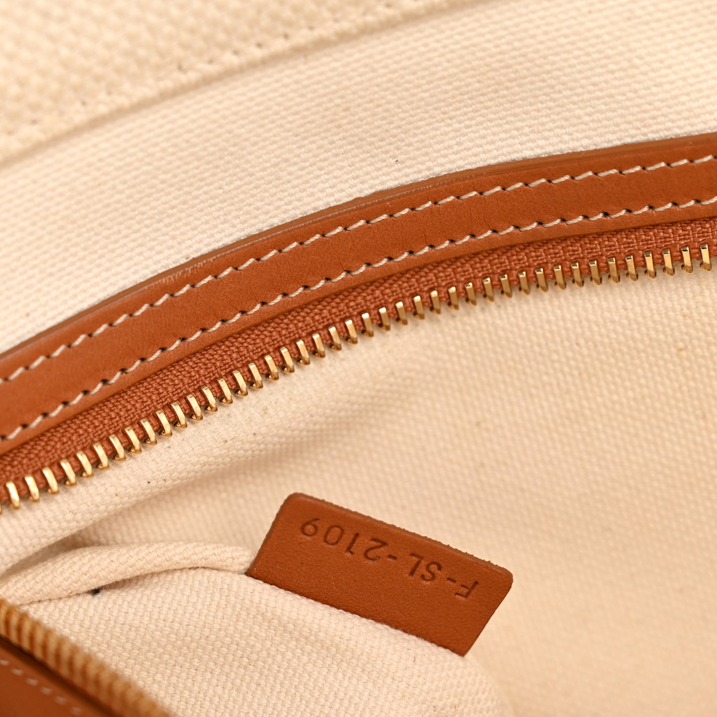 Canvas Calfskin Horizontal Cabas Natural Tan