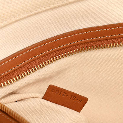 Celine Canvas Calfskin Horizontal Cabas Natural Tan 9 of 14