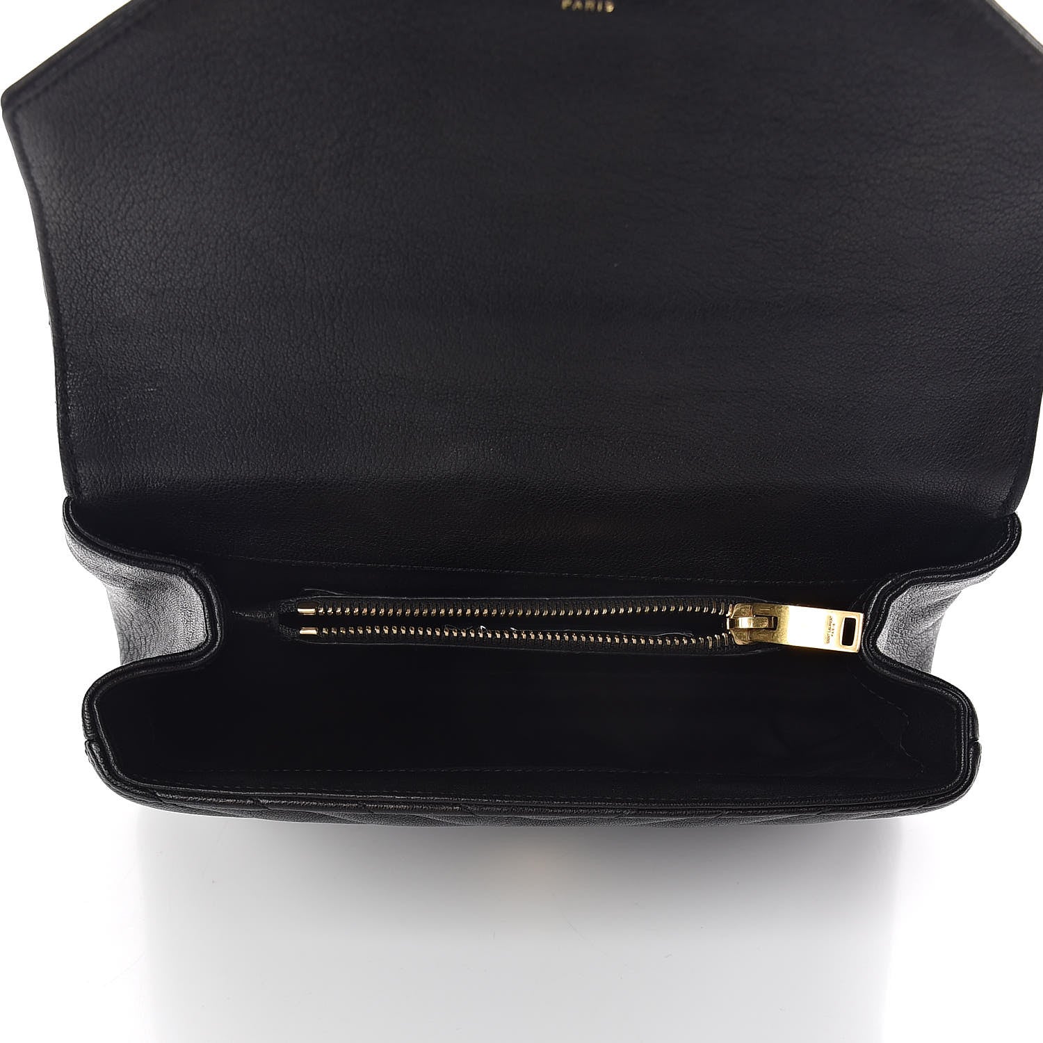 Saint Laurent Sheepskin Matelasse Chevron Monogram Medium College Bag Black 5 of 13