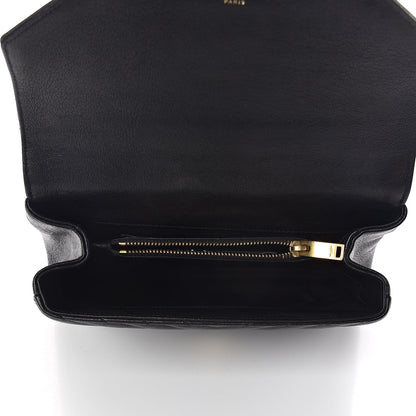Saint Laurent Sheepskin Matelasse Chevron Monogram Medium College Bag Black 5 of 13