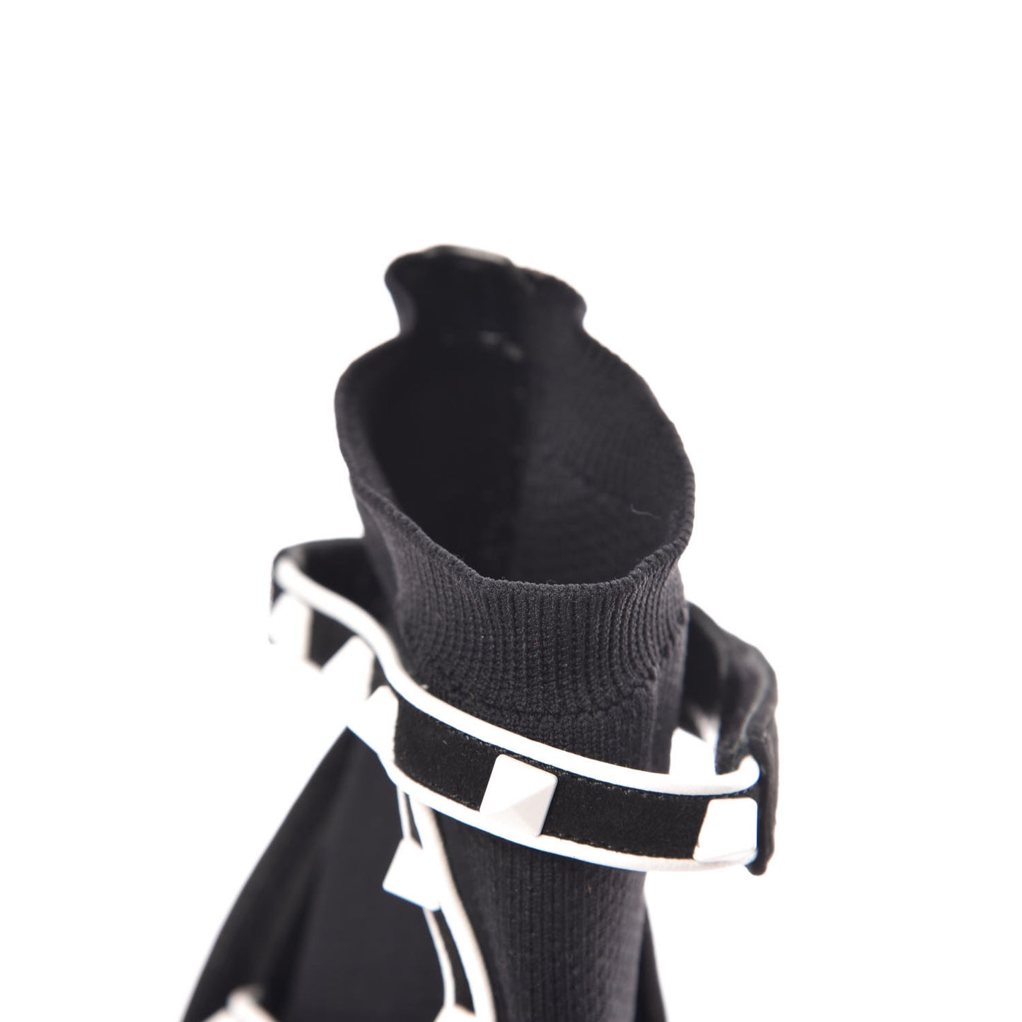 Knit Suede Free Rockstud Bodytech 105mm Ankle Boots 39.5 Black Optic White