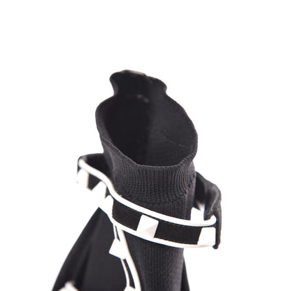 Valentino Garavani Knit Suede Free Rockstud Bodytech 105mm Ankle Boots 39.5 Black Optic White 11 of 15
