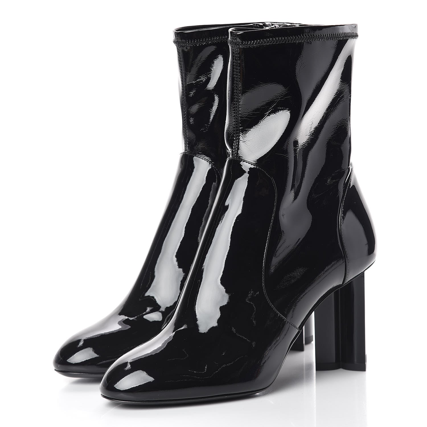 Louis Vuitton Patent Silhouette Ankle Boots 39 Black 3 of 7