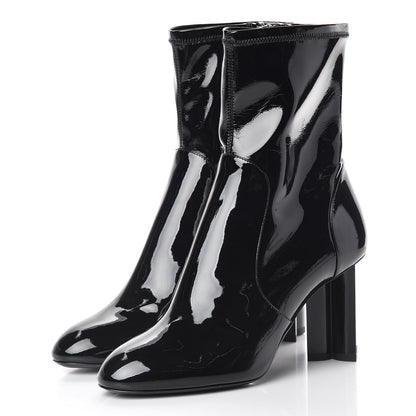 Louis Vuitton Patent Silhouette Ankle Boots 39 Black 3 of 7