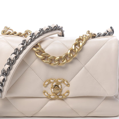 Chanel Goatskin Quilted Medium 19 Flap Light Beige 10 of 11