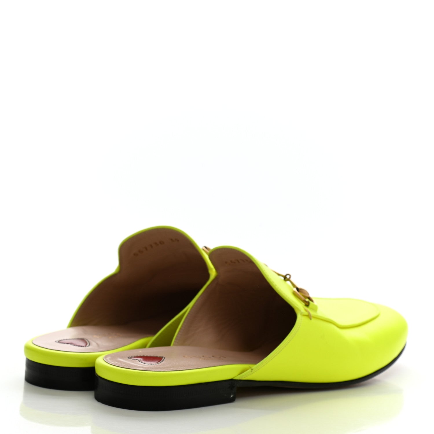 Gucci Calfskin Womens Princetown Slippers 39 Yellow Fluo 4 of 8