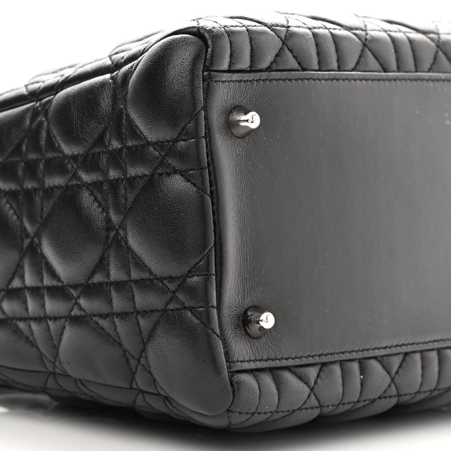 Christian Dior Lambskin Cannage Medium Lady Dior Black 9 of 11