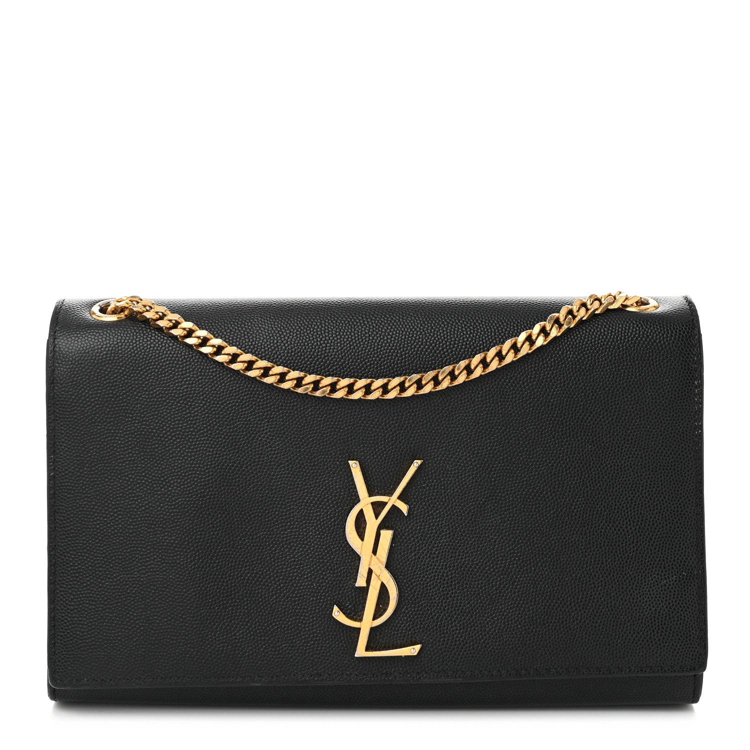 Saint Laurent Grain De Poudre Medium Classic Monogram Kate Satchel Black 1 of 10