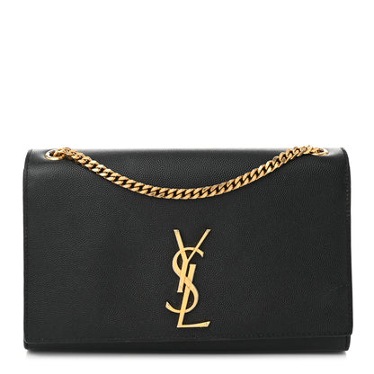 Saint Laurent Grain De Poudre Medium Classic Monogram Kate Satchel Black 1 of 10