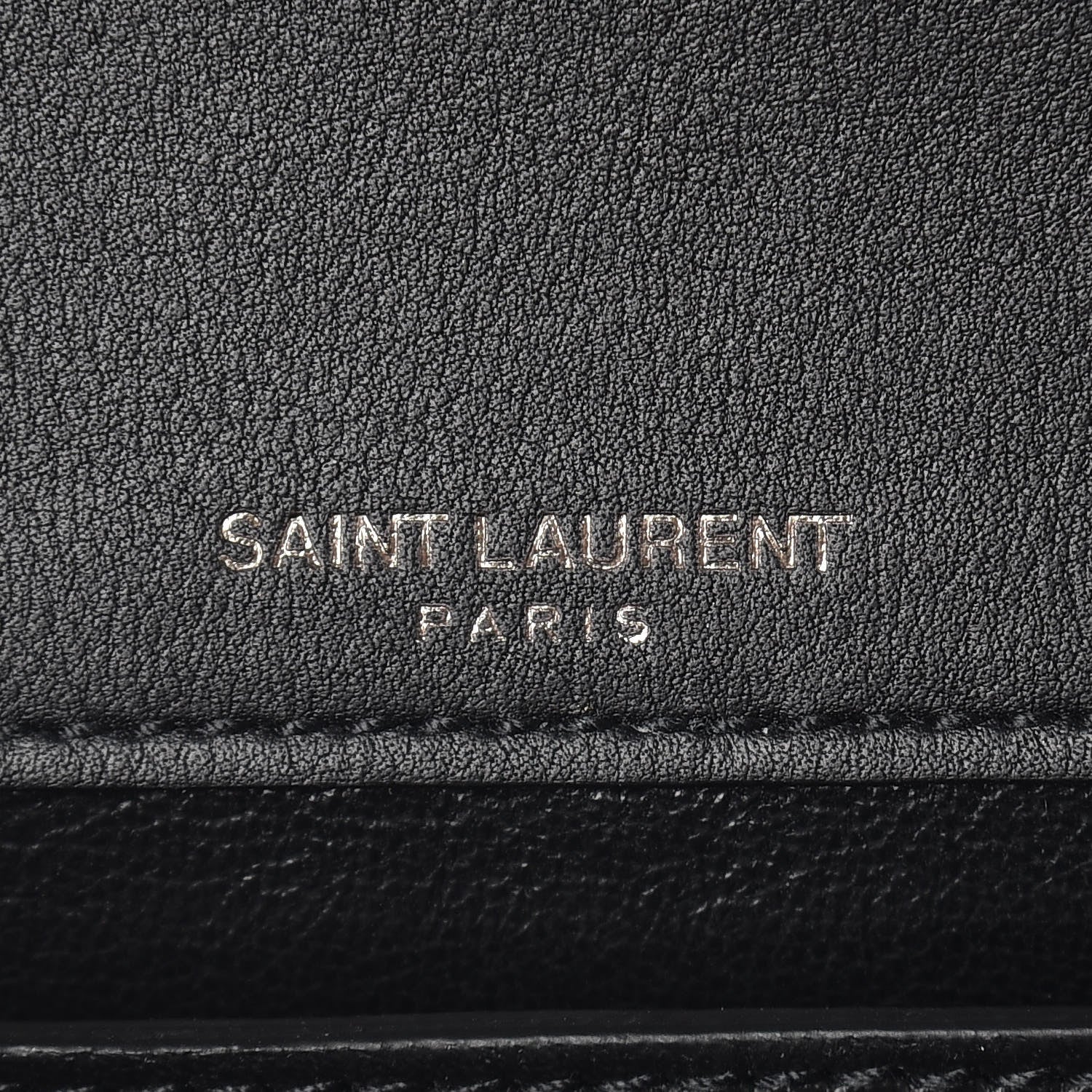 Saint Laurent Calfskin Monogram Clutch Black 6 of 10