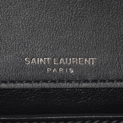 Saint Laurent Calfskin Monogram Clutch Black 6 of 10