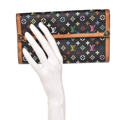 Louis Vuitton Monogram Multicolor Porte Tresor International Wallet Black 2 of 14