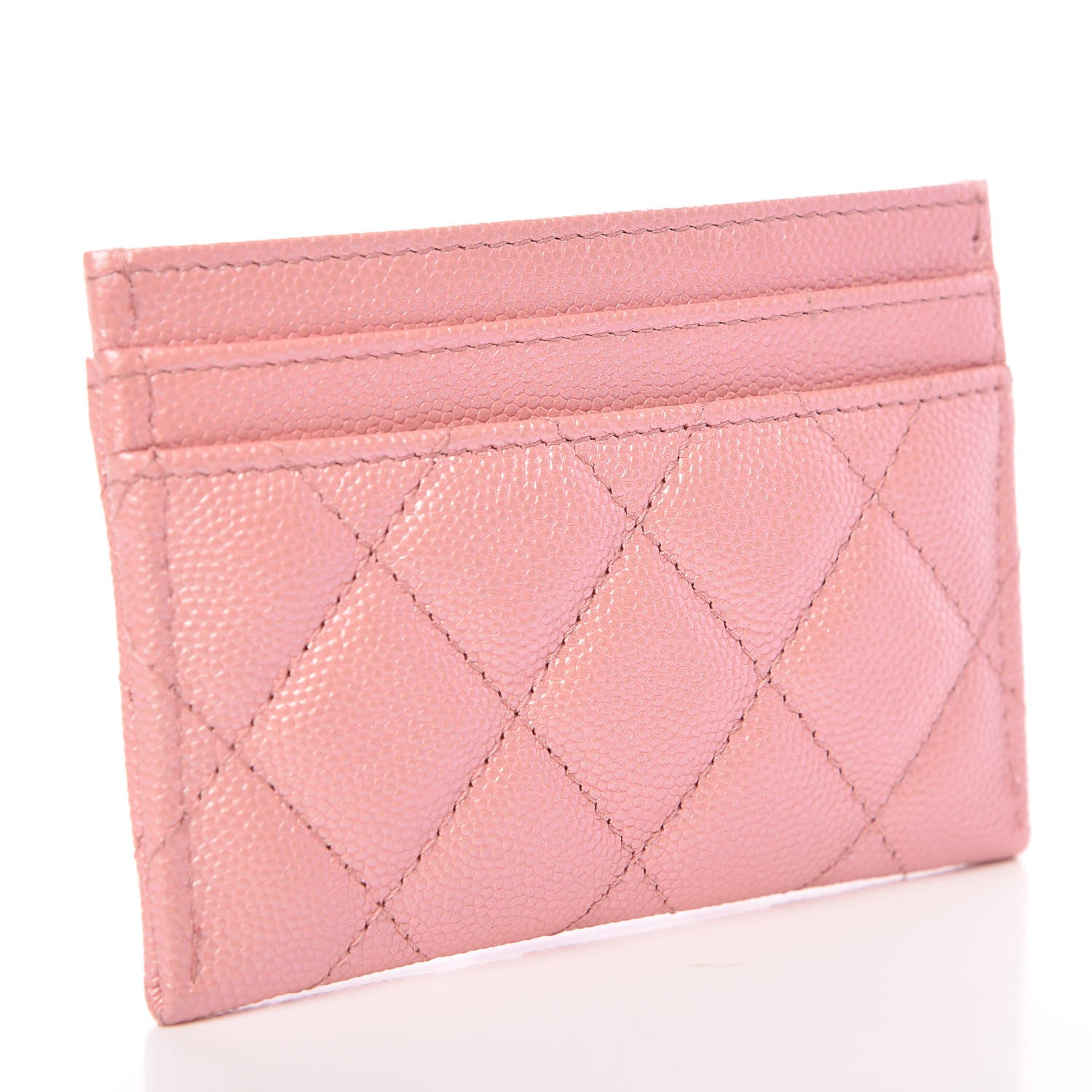 Chanel Iridescent Caviar Quilted Card Holder Pink 3 of 9