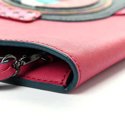 MCM Saffiano Craig And Karl Clutch Pink 14 of 15