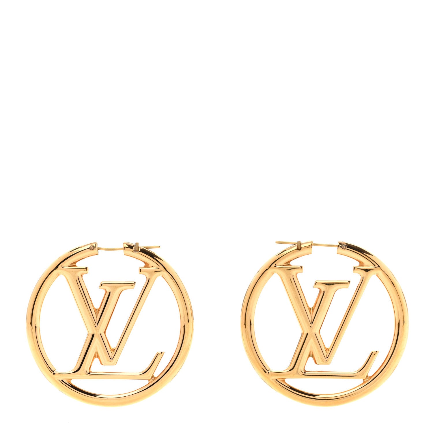 Louis Vuitton Metal Louise Hoop Earrings Gold 1 of 4