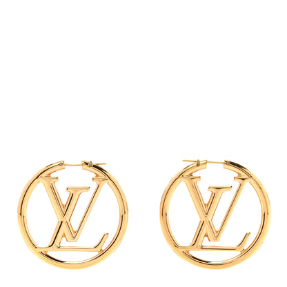 Louis Vuitton Metal Louise Hoop Earrings Gold 1 of 4