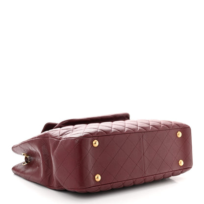 Chanel Calfskin Quilted Large Flap Shopping Tote Burgundy 4 of 10
