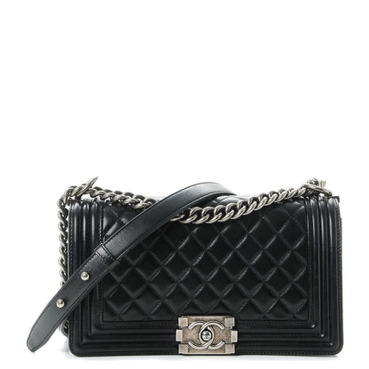 Chanel Lambskin Quilted Medium Boy Flap Black 1 of 9