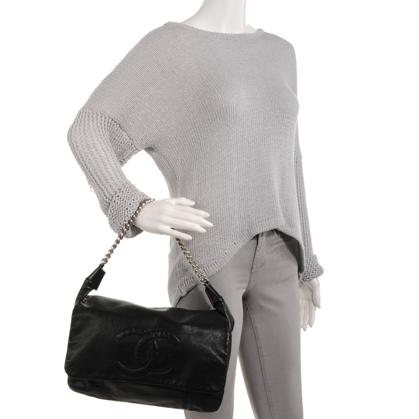 Calfskin Rodeo Flap Bag Black