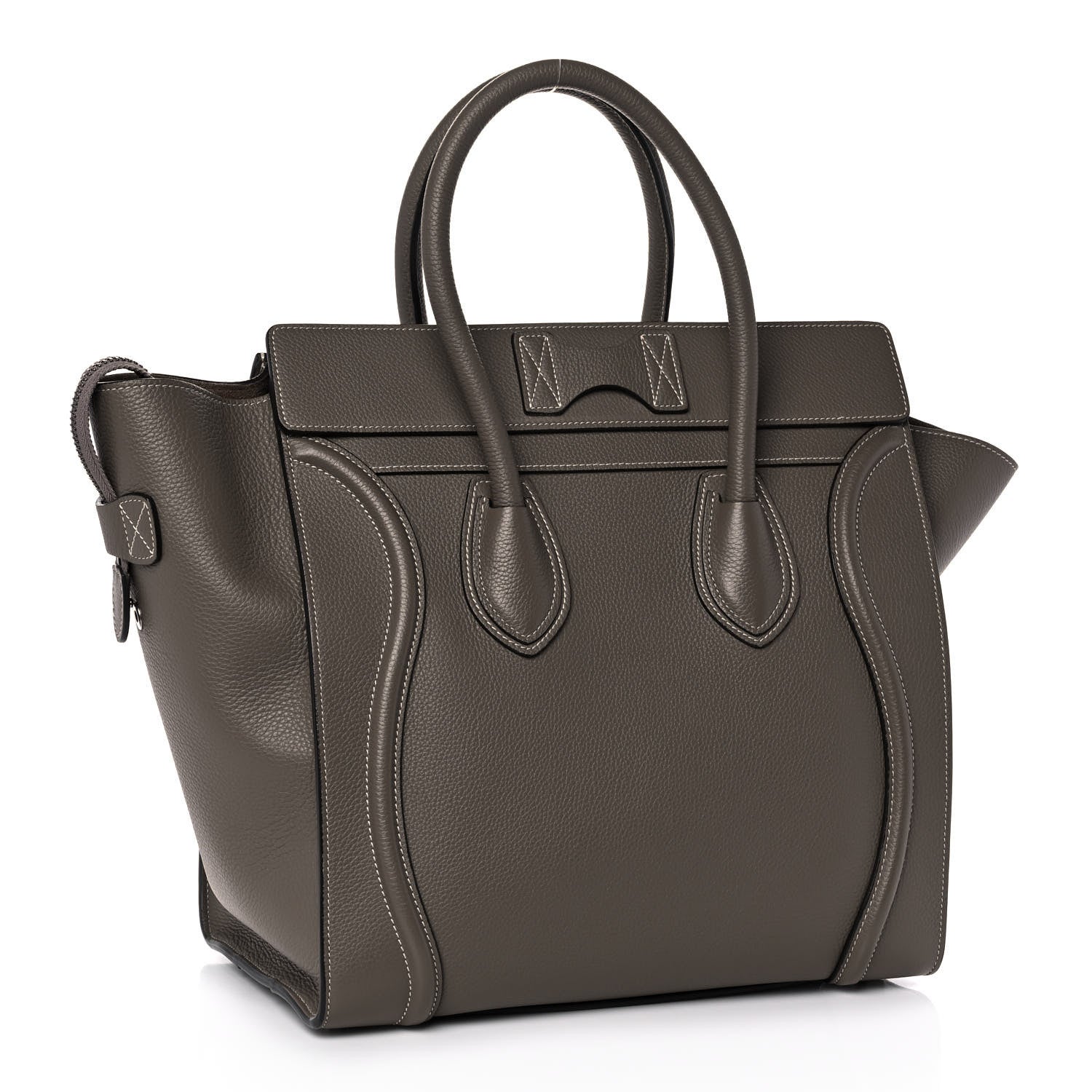Celine Drummed Calfskin Mini Luggage Souris 2 of 12