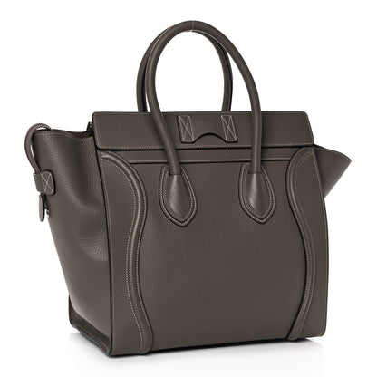Celine Drummed Calfskin Mini Luggage Souris 2 of 12