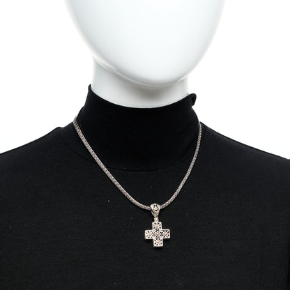 John Hardy Sterling Silver 18K Yellow Gold Cross Pendant Necklace 2 of 5