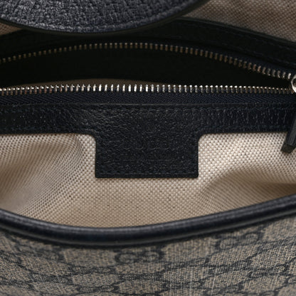 Gucci GG Supreme Monogram Textured Dollar Calfskin Web Small Jackie 1961 Hobo Beige Blue 6 of 11