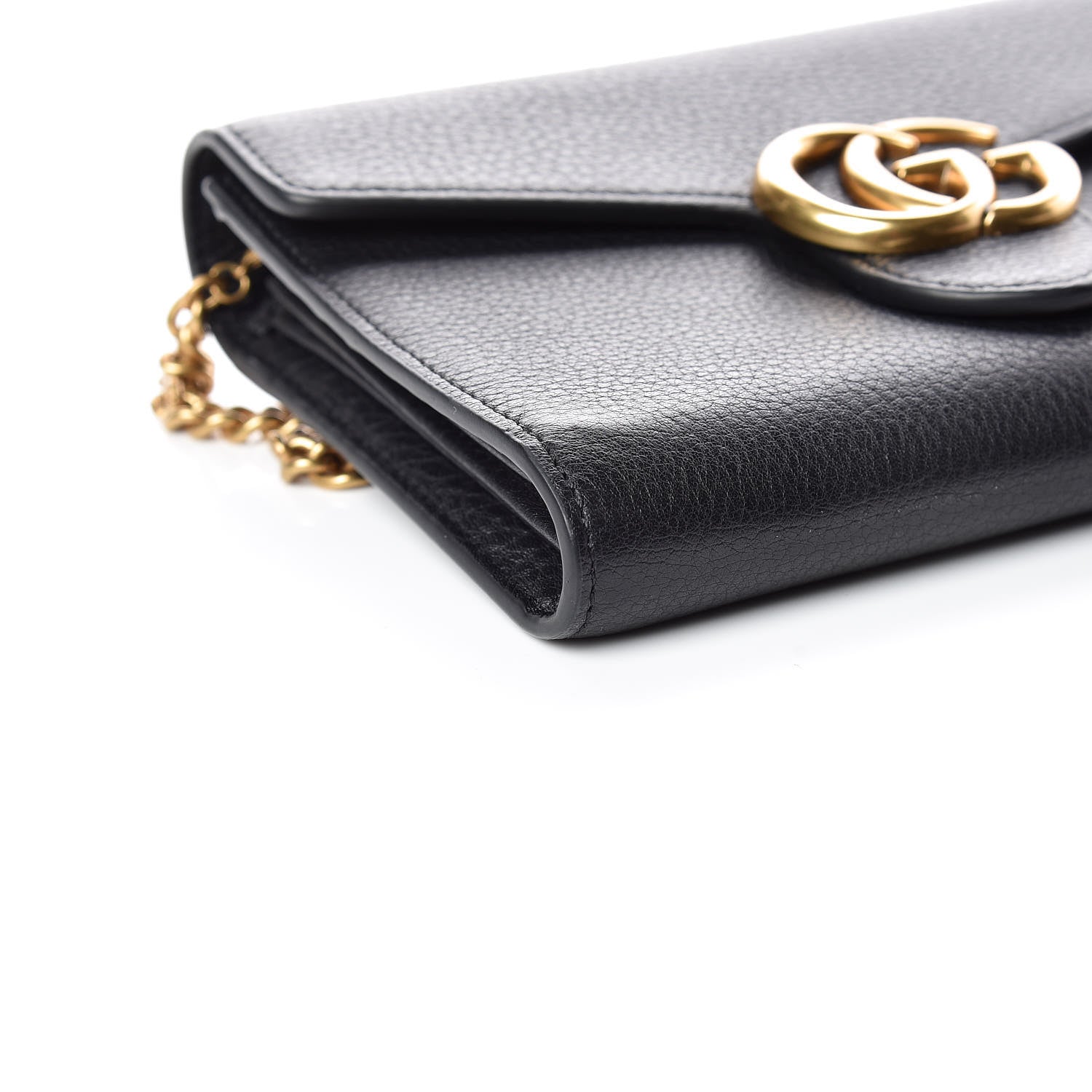 Gucci Calfskin GG Marmont Chain Wallet Black 5 of 9