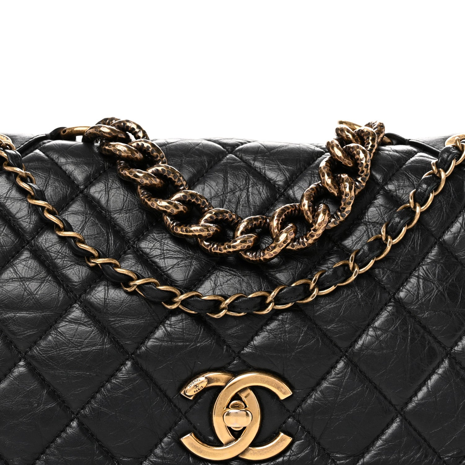 Chanel Aged Calfskin Quilted Small Pondichery Flap Black 8 of 11