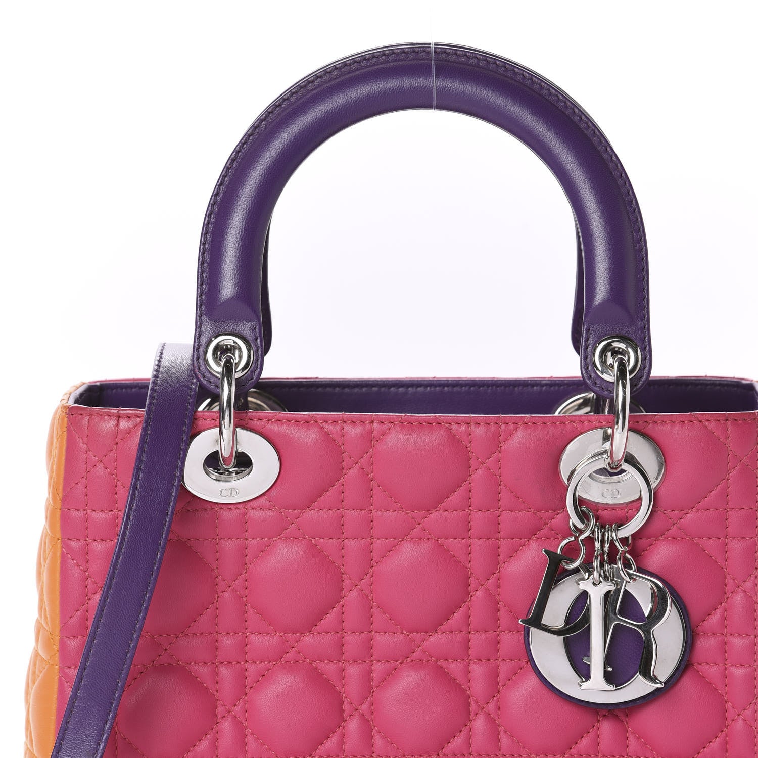 Christian Dior Lambskin Cannage Medium Tri-Color Lady Dior Pink 10 of 10