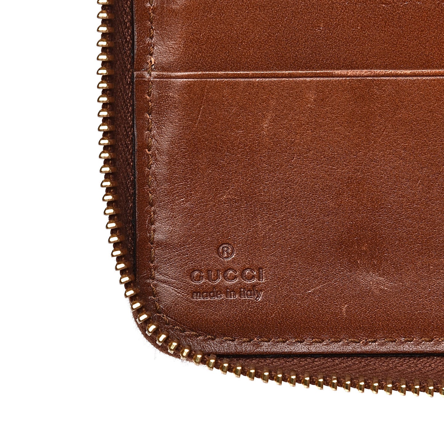 GG Supreme Monogram Cuoio Toscano Zip Around Organizer Wallet Beige Ebony Cuir